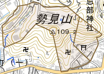 西二軒屋町とその周辺の地図。町の範囲を重ねている