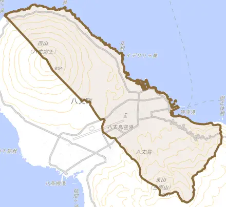 三根とその周辺の地図。町の範囲を重ねている