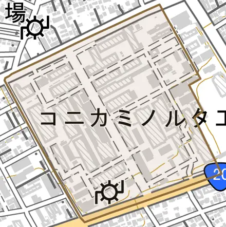さくら町とその周辺の地図。町の範囲を重ねている