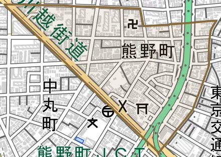 熊野町とその周辺の地図。町の範囲を重ねている