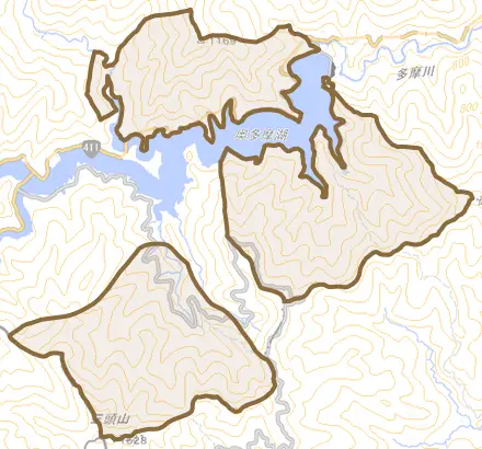 河内とその周辺の地図。町の範囲を重ねている