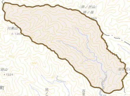 大丹波とその周辺の地図。町の範囲を重ねている