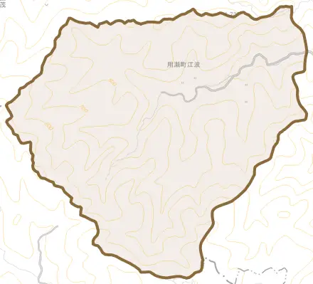 用瀬町江波とその周辺の地図。町の範囲を重ねている