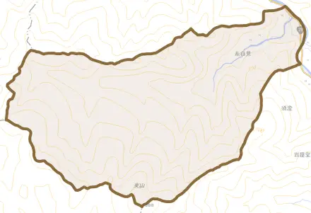 大字糸白見とその周辺の地図。町の範囲を重ねている
