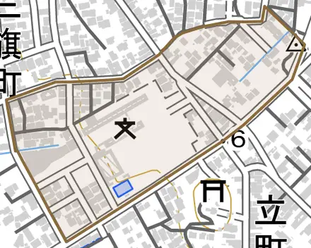 義方町とその周辺の地図。町の範囲を重ねている