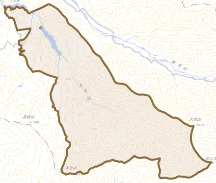東種とその周辺の地図。町の範囲を重ねている