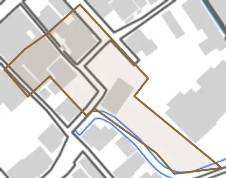 瓢町とその周辺の地図。町の範囲を重ねている