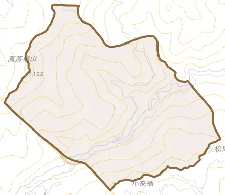 田代とその周辺の地図。町の範囲を重ねている