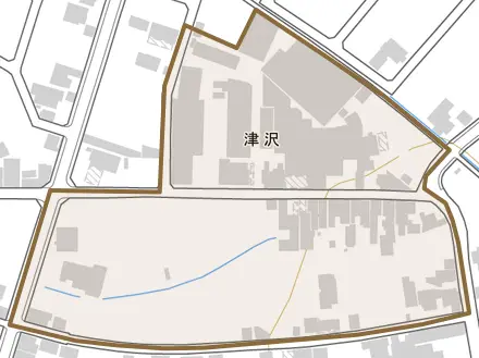 岩武とその周辺の地図。町の範囲を重ねている