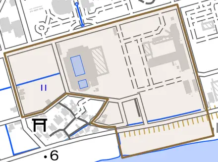 八ケとその周辺の地図。町の範囲を重ねている