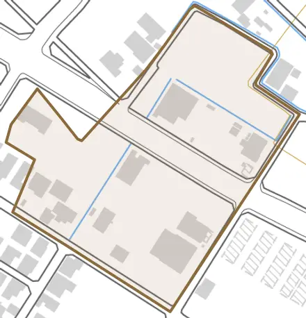 佐野とその周辺の地図。町の範囲を重ねている