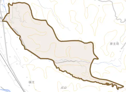 栃津とその周辺の地図。町の範囲を重ねている