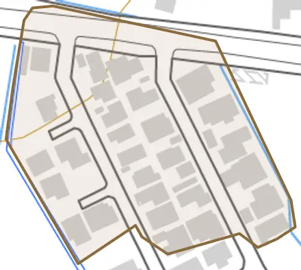 新又とその周辺の地図。町の範囲を重ねている
