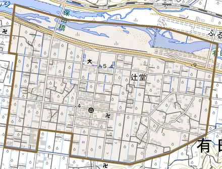 辻堂とその周辺の地図。町の範囲を重ねている