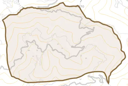 大字生石とその周辺の地図。町の範囲を重ねている