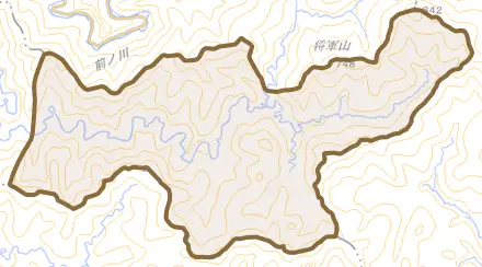 竹垣内とその周辺の地図。町の範囲を重ねている