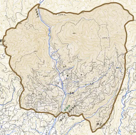 長野とその周辺の地図。町の範囲を重ねている