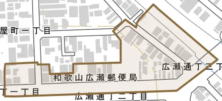 船場町とその周辺の地図。町の範囲を重ねている