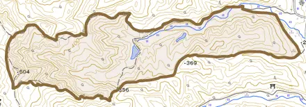 大字黒沢とその周辺の地図。町の範囲を重ねている