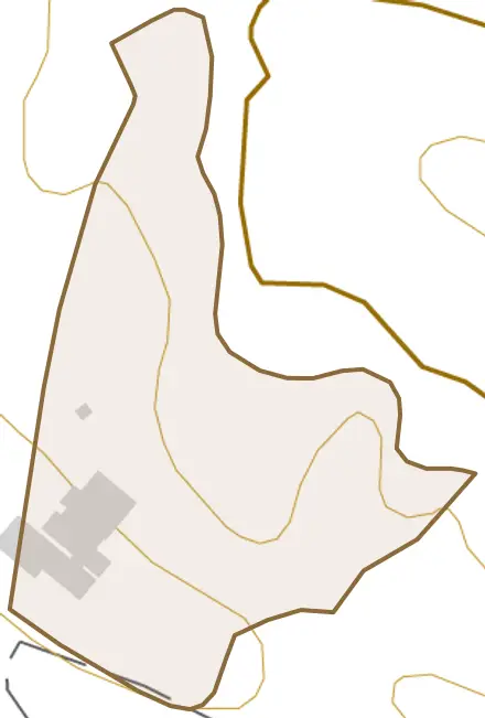字真学寺沢とその周辺の地図。町の範囲を重ねている