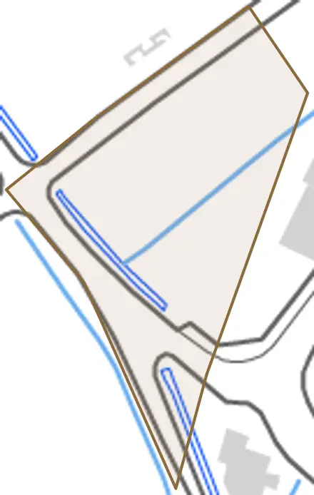 新形とその周辺の地図。町の範囲を重ねている