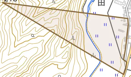 高田とその周辺の地図。町の範囲を重ねている
