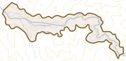 戸沢とその周辺の地図。町の範囲を重ねている