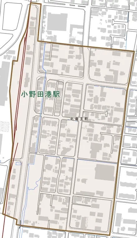 北竜王町とその周辺の地図。町の範囲を重ねている