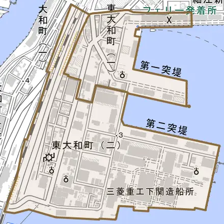 東大和町とその周辺の地図。町の範囲を重ねている