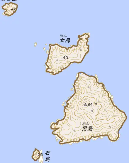 豊浦町大字川棚とその周辺の地図。町の範囲を重ねている