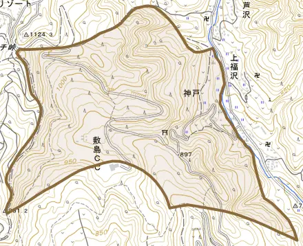 神戸とその周辺の地図。町の範囲を重ねている