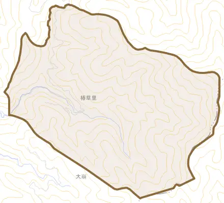 椿草里とその周辺の地図。町の範囲を重ねている