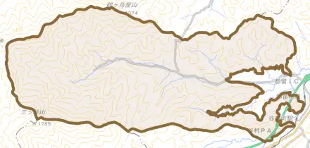 大幡とその周辺の地図。町の範囲を重ねている