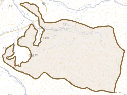戸沢とその周辺の地図。町の範囲を重ねている